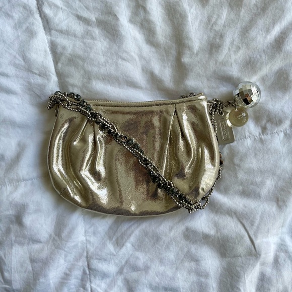 Coach 
Poppy Silver Limited Edition Rhinestone Disco Ball Bag - Picture 1 of 4